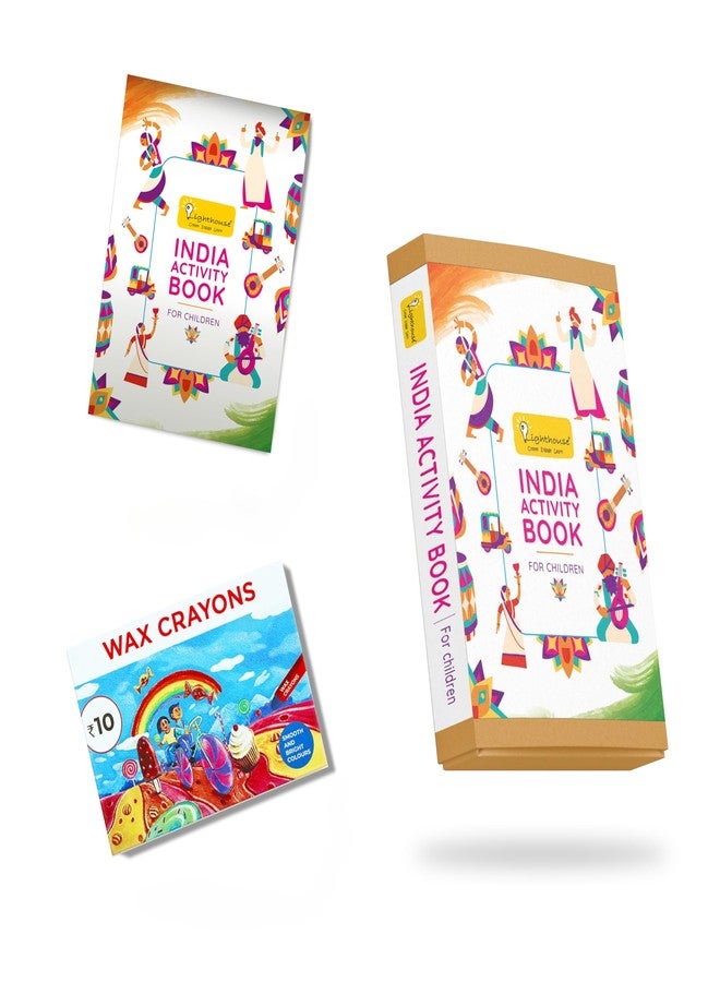 LIGHTHOUSE Children's Activity Book with Crayons, India Theme, Fun Activity Book for Children, Rich Cultural Heritage | Gift for Kids - Image 1